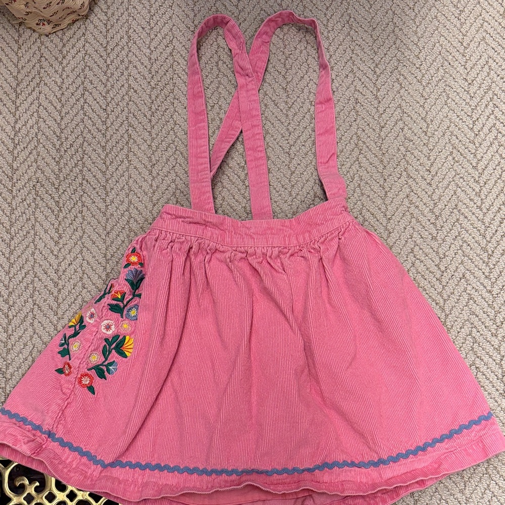 Mini Boden Pink corduroy Skirt jumper with Straps